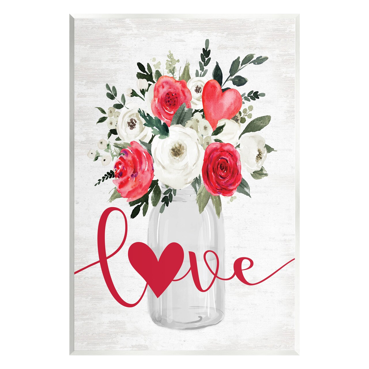 Stupell Industries Floral Valentine's Love Bouquet Wall Plaque Art